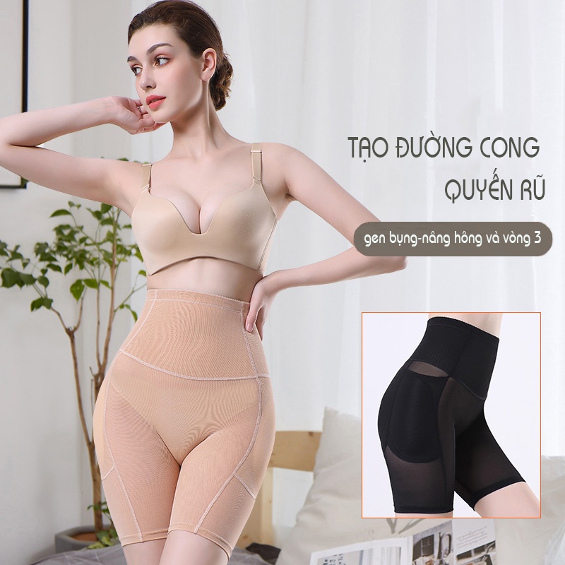 Quần Gen Bụng- Độn Mông Và Hông Vải Lưới Mềm Siêu Thoáng Cao Cấp D507