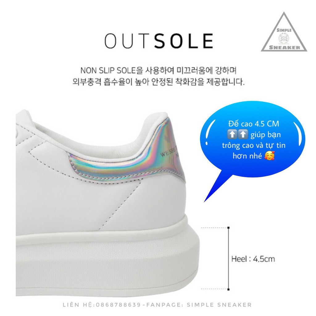 Giày Domba Sneaker Thể Thao Nữ FREESHIP Domba High Point Gót Hologram Chính Hãng- Giày Domba Hàn Quốc- Simple Sneaker