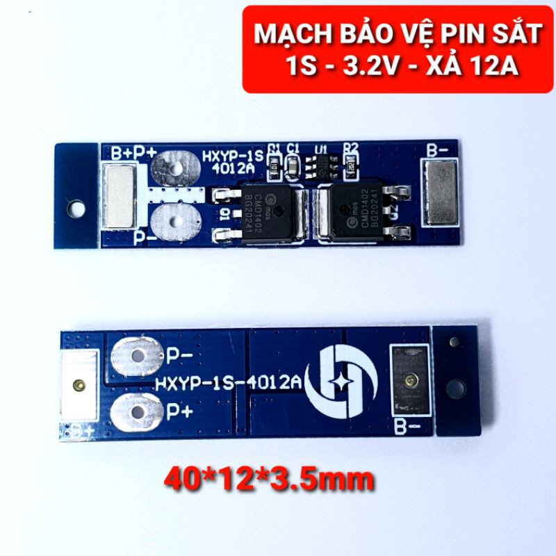 achun.vn - MẠCH BẢO VỆ PIN SẮT 1S - 3.2V  XẢ 12A