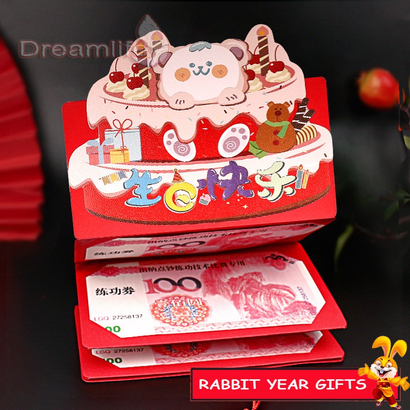 Bao Lì Xì Năm Mới 2023 Màu Đỏ In Họa Tiết Thỏ Xinh Xắn