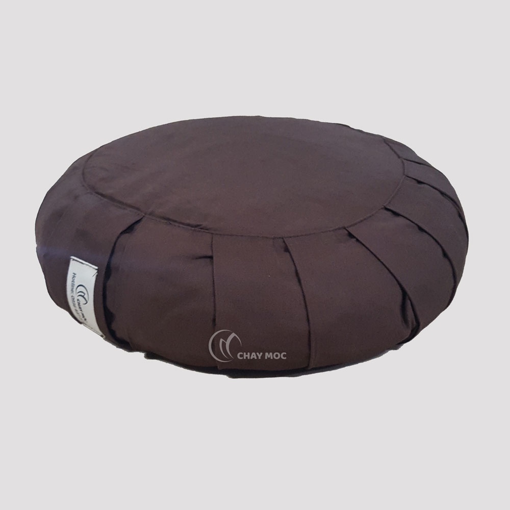 Bồ đoàn, nệm, gối ngồi thiền kiểu xếp ly ruột vỏ đậu xanh (Nâu)