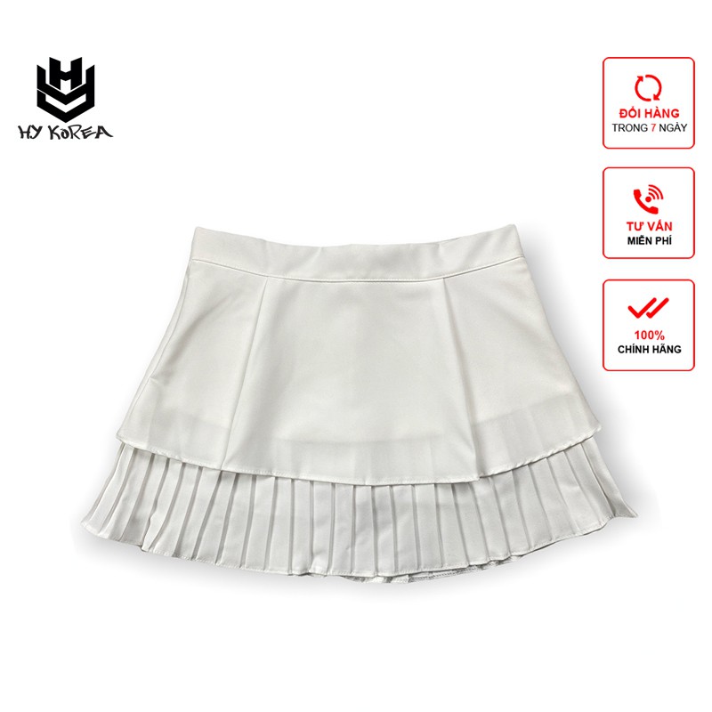 Chân Váy Xòe Xếp Li 2 Tầng HY KOREA Dáng Ngắn Lưng Cao Có Quần Trong