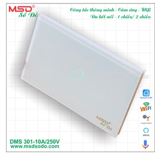 CÔNG TẮC THÔNG MINH CẢM ỨNG WIFI - 1 GANG - ĐA KẾT NỐI - 1 CHIỀU HOẶC 2 CHIỀU - MÀU TRẮNG - SERIAL DMS