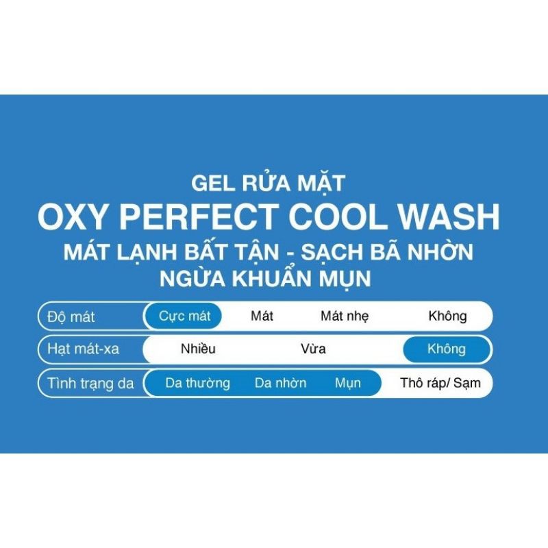 Gel rửa mặt sạch nhờn siêu mát mạnh Oxy Perfect Cool Wash 100g