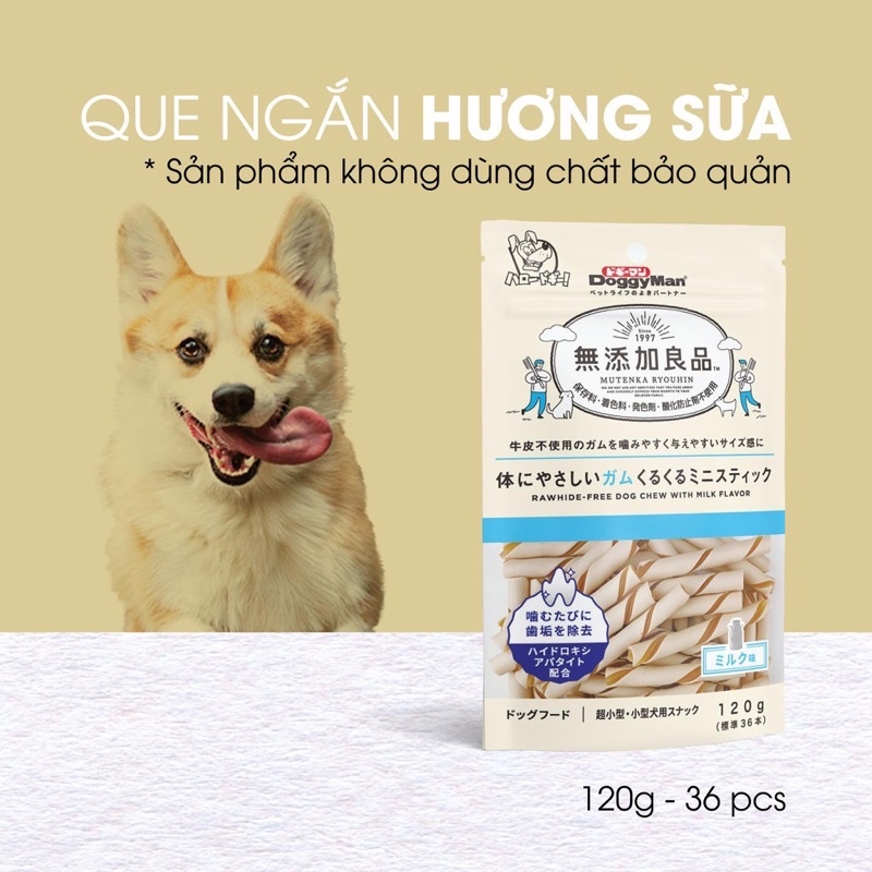 Que Gặm Hương Sữa Mini 36 cây 120g doggyman