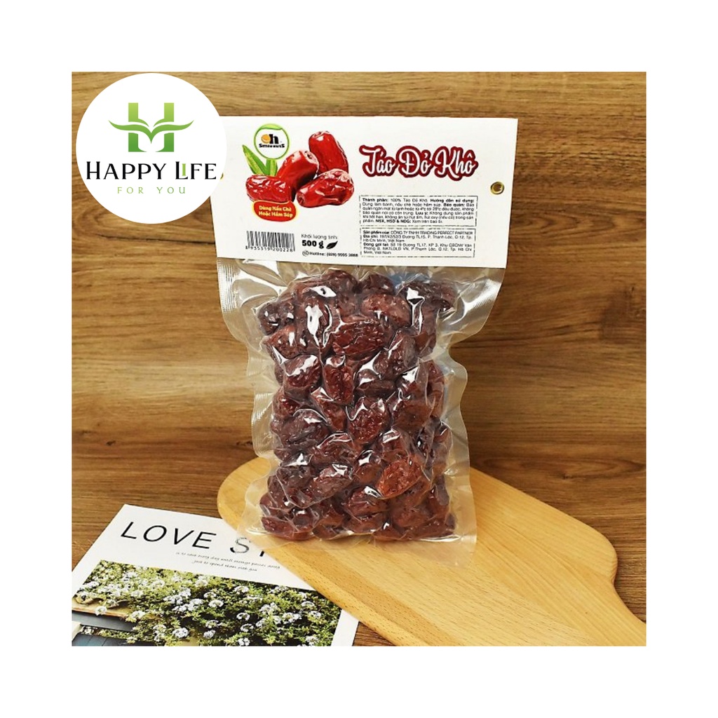 Táo đỏ khô nấu chè túi 500g - Nhập khẩu Tân Cương - Happy Life for You