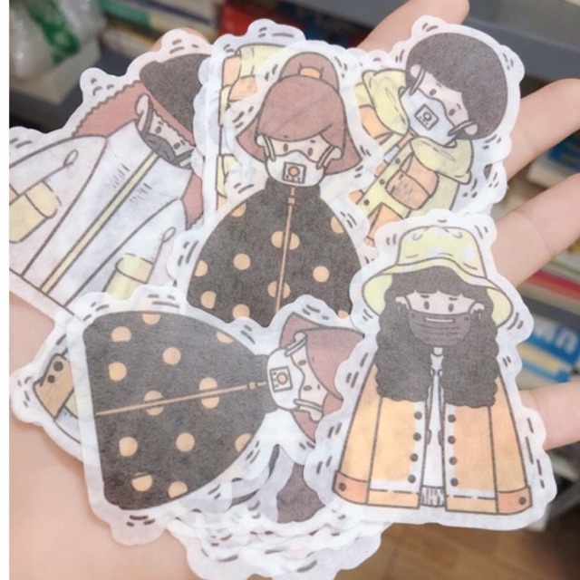 Set 4 tấm hình dán lẻ xinh xắn, đáng yêu