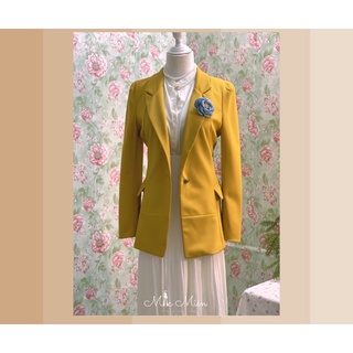 Blazer màu vàng mù tạt siêu hot
