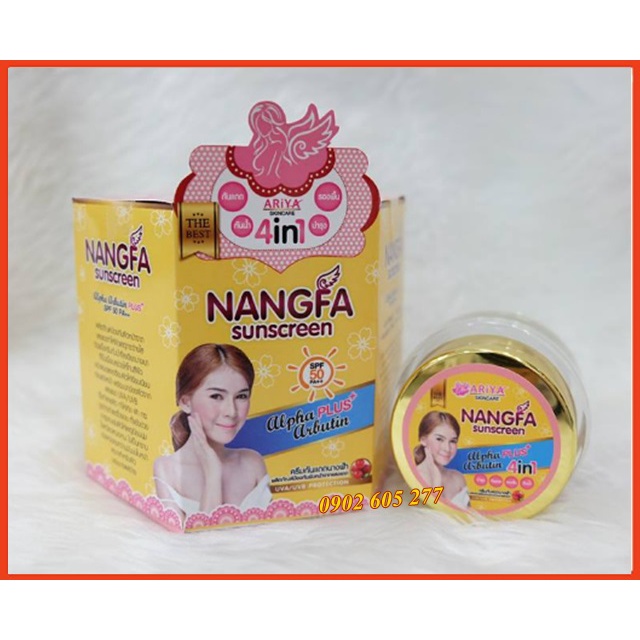 [Hàng chính hãng] Kem Chống Năng Dưỡng Da Nangfa Sunscreen Ariya 4in1 SPF 50++ Plus Hộp Lớn Thái Lan 20gr
