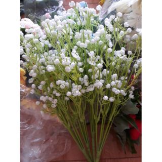 Cụm hoa baby nhựa hoa giả hoa điểm