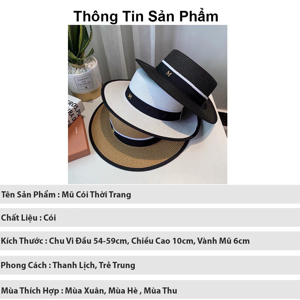 Mũ cói thời trang Lisa nón cói nữ rộng vành cao cấp phong cách trẻ trung thanh lịch