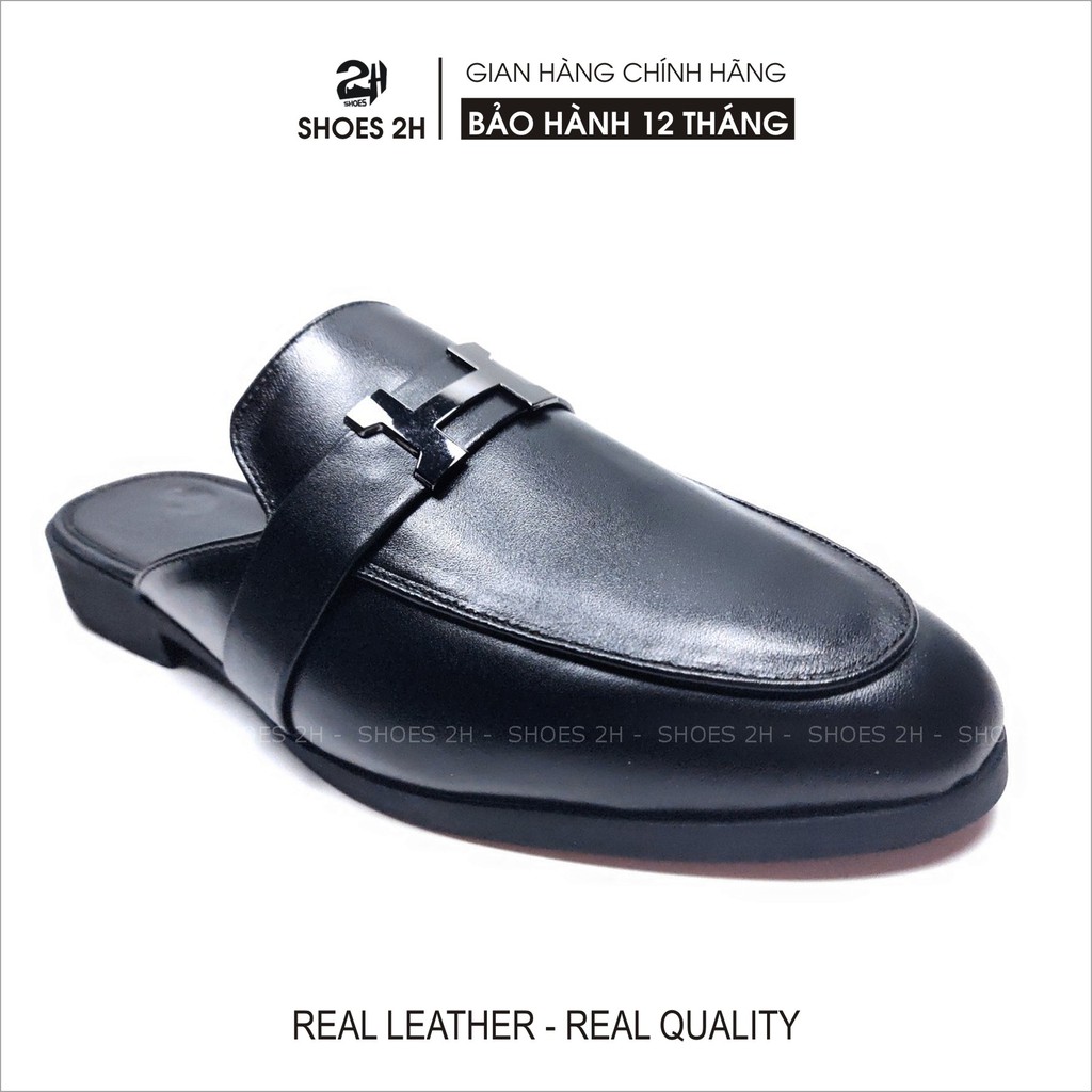 Giày sabo sục nam da bò nguyên tấm siêu êm, mềm mại, thoáng mát cho mùa hè SHOES 2H – S004