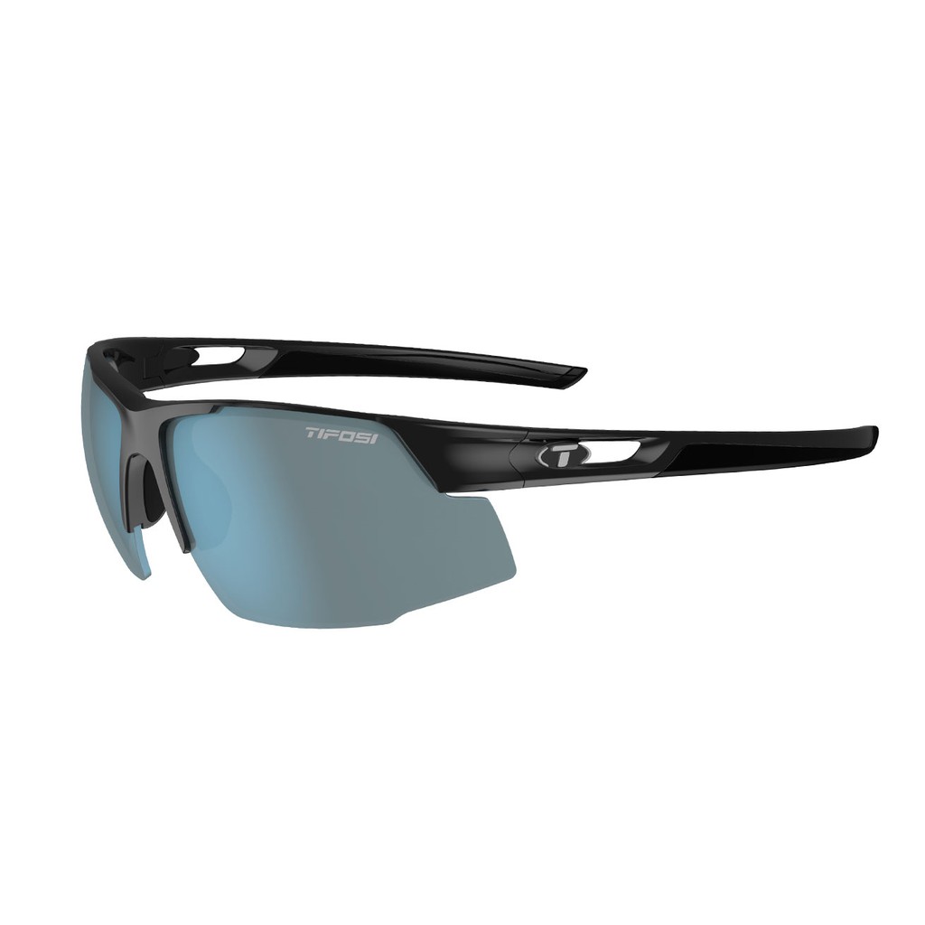 Kính mát thể thao Unisex TIFOSI Centus - Gọng Gloss Black, Tròng Smoke Bright Blue