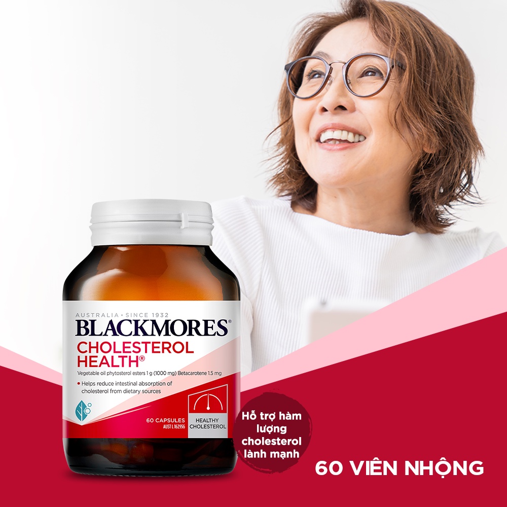 Viên Uống Hỗ Trợ Giảm Cholesterol Ngăn Ngừa Các Triệu Chứng Tim Mạch Blackmores Cholesterol Health Lọ 60 Viên