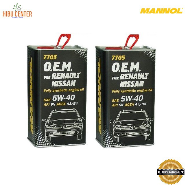 Nhớt MANNOL 5W-40 SN/CF O.E.M Cho Xe Renault, Nisan 7705 – 4L Hàng Đức Cao Cấp Chính Hãng – HIBUCENTER