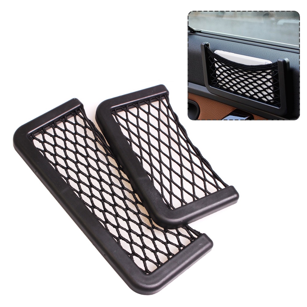 1 cái Túi đựng đồ tổ chức trên ô tô Tự động dán lưới bỏ túi giá đỡ điện thoại Phụ kiện ô tô