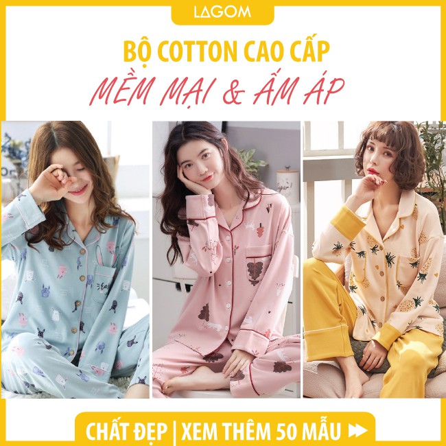 [50 MẪU] Bộ Ngủ Dài Tay Nữ Cotton 100% Mùa Thu Đông [Video & Ảnh Thật]