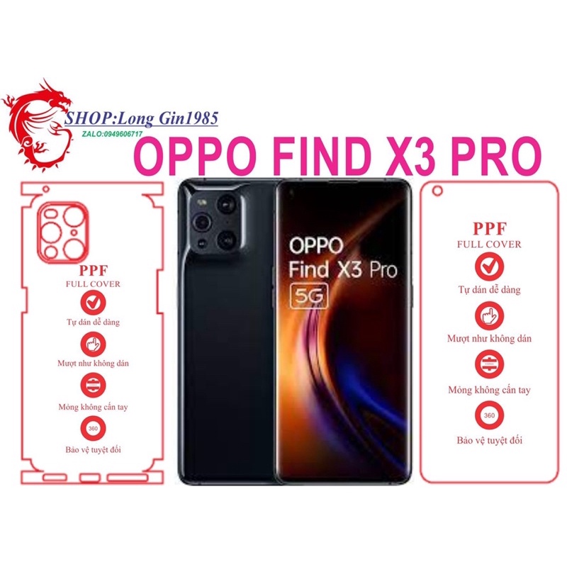Oppo FIND X3 PRO miếng dán trong Ppf mặt sau và mặt trước chống va đập chống trầy xước