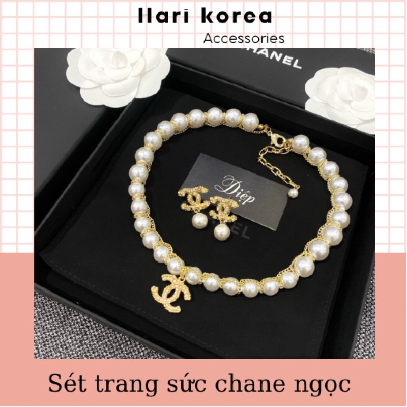 Sét trang sức ngọc chane / vòng cổ ngọc / khuyên tai chane xinh