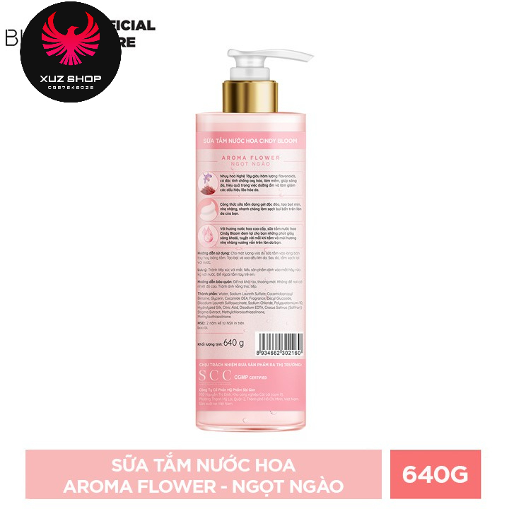 Sữa tắm Cindy Bloom Aroma Flower hương nước hoa 640g