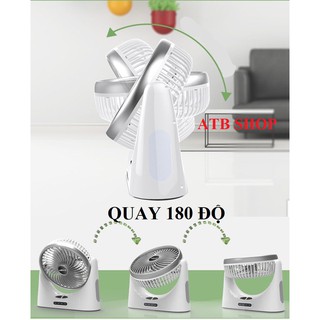 QUẠT TÍCH ĐIỆN 3 CHẾ ĐỘ CÓ ĐÈN LED- DÙNG SẠC ĐIỆN THOẠI- CHÂN SẠC USB