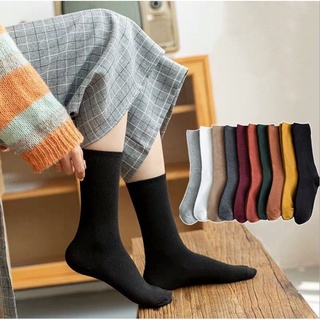 Tất nhún cao cổ LYRA nữ vintage,  vớ len gân tăm, nhiều màu,trơn basic  phong cách thời trang Hàn Quốc-VXYPK0040