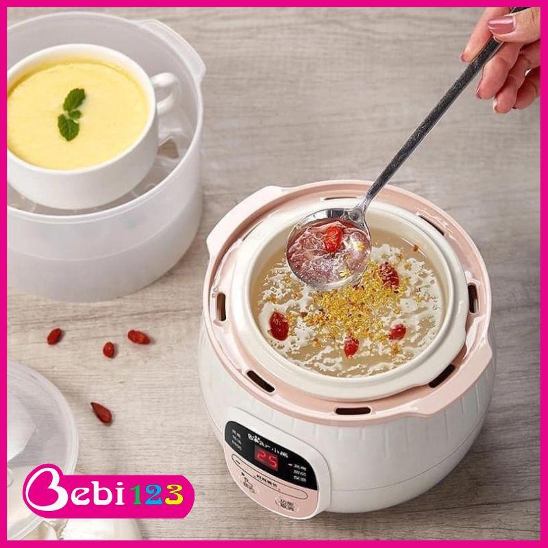 Nồi nấu cháo chậm đa năng Kichi 0.8L, chưng, hầm, hấp cách thuỷ tiện lợi