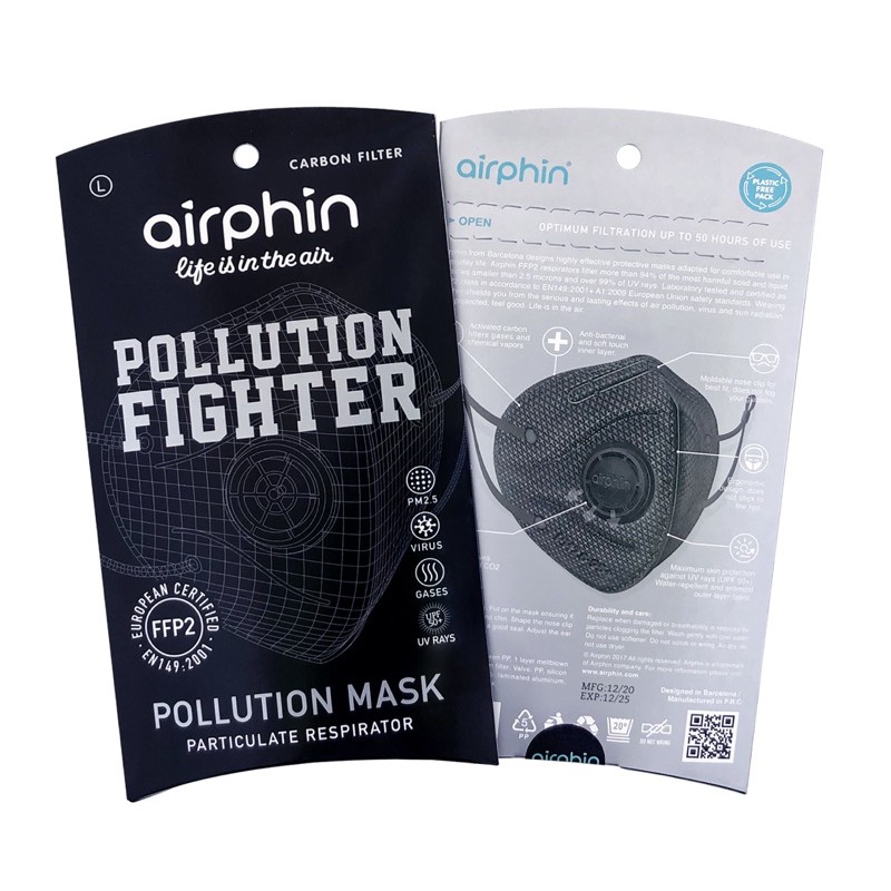 Khẩu trang Airphin- Pollution Fighter- Người lớn- 2 Sizes