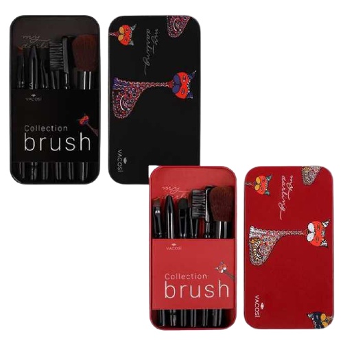 Hộp cọ trang điểm chuyên dụng dạng du lịch VACOSI MY DARLING 8 CÂY - BC24 - màu đen