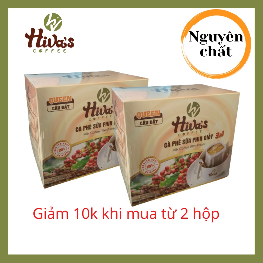 [FreeShip] Cà phê Phin giấy nguyên chất HIVA'S COFFEE- CÀ PHÊ SỮA  hộp 10 gói- Thơm đậm đà hậu vị. Giá tốt tại xưởng | BigBuy360 - bigbuy360.vn
