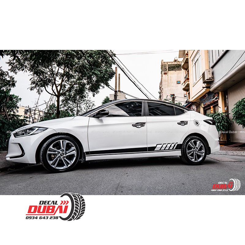 Tem Dán Sườn Xe Elantra Đơn Giản Đẹp