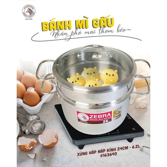BỘ NỒI XỬNG  HẤP ZEBRA 24cm-163640