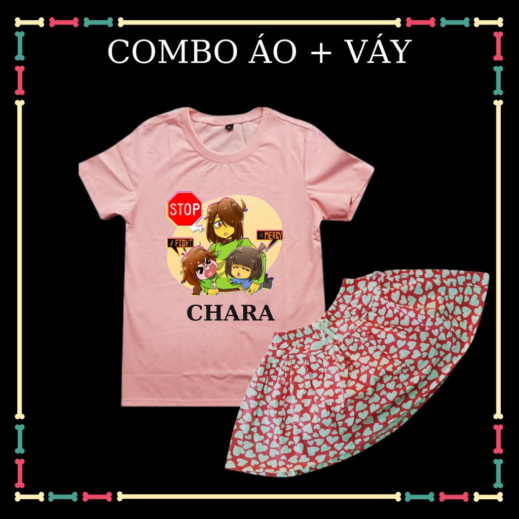 Combo Váy+ Áo bé gái mẫu Chara dễ thương siêu hot hiện nay