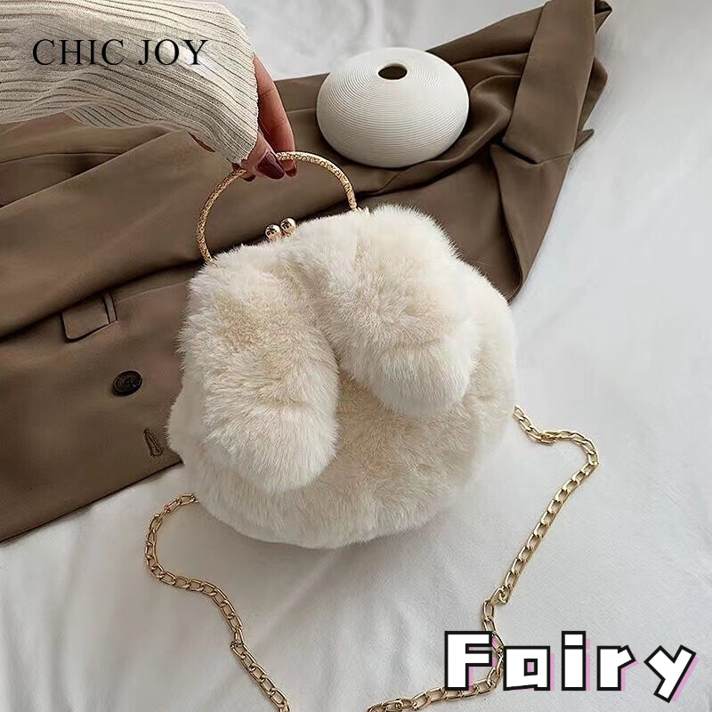 Túi Đeo Vai Bằng Vải Nhung Hình Tai Thỏ Thời Trang 2022 Dành Cho Nữ