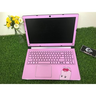 Heo hồng dễ thương - decan dán laptop - Lamark
