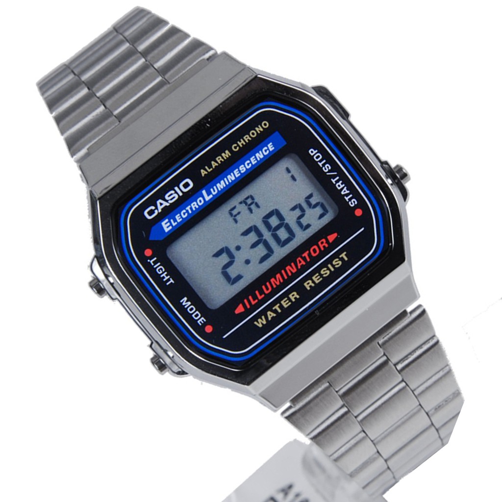 Đồng Hồ Nam Casio A168WA-1WDF Điện tử - Dây kim loại