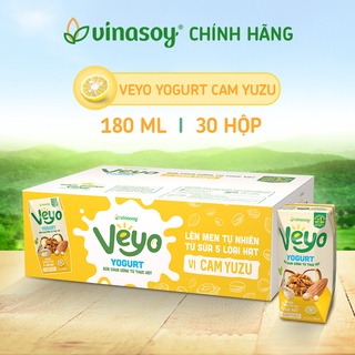 Thùng Sữa chua uống từ thực vật Veyo Yogurt vị Cam Yuzu (30 Hộp x 180ml) - Vi thumbnail