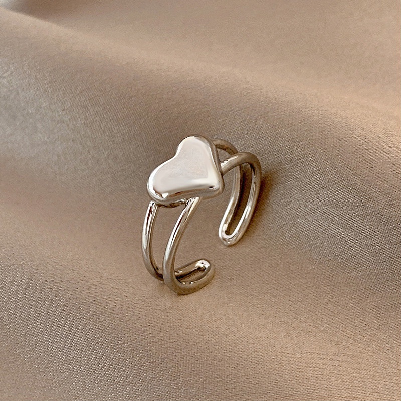 Nhẫn đeo tay hai mặt hình trái tim phong cách Hàn Quốc cá tính cho nữ