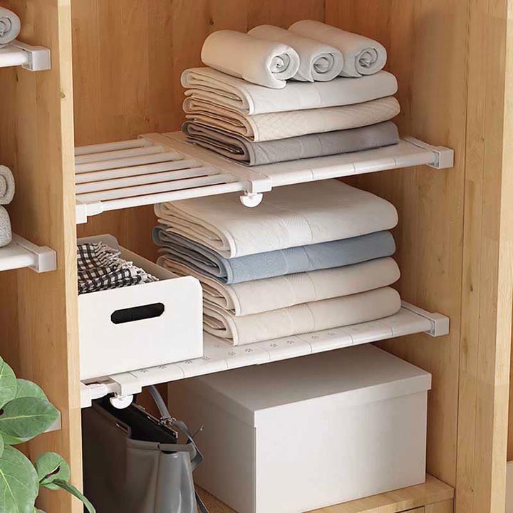 Kệ Chia Ngăn Tủ Quần Áo Thông Minh, Không Cần Khoan, Không Cần Bắt Vít