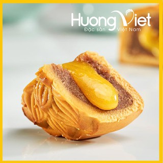 Bánh trung thu kim sa đậu đỏ trứng tan chảy Tân Huê Viên 400g