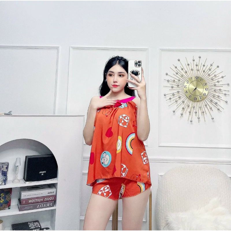 Đồ Bộ Yếm Lụa Nữ Dễ Thương