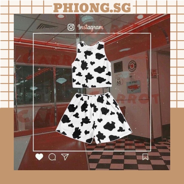 Set áo quần bò sữa lông nhung ngắn Phiong sg