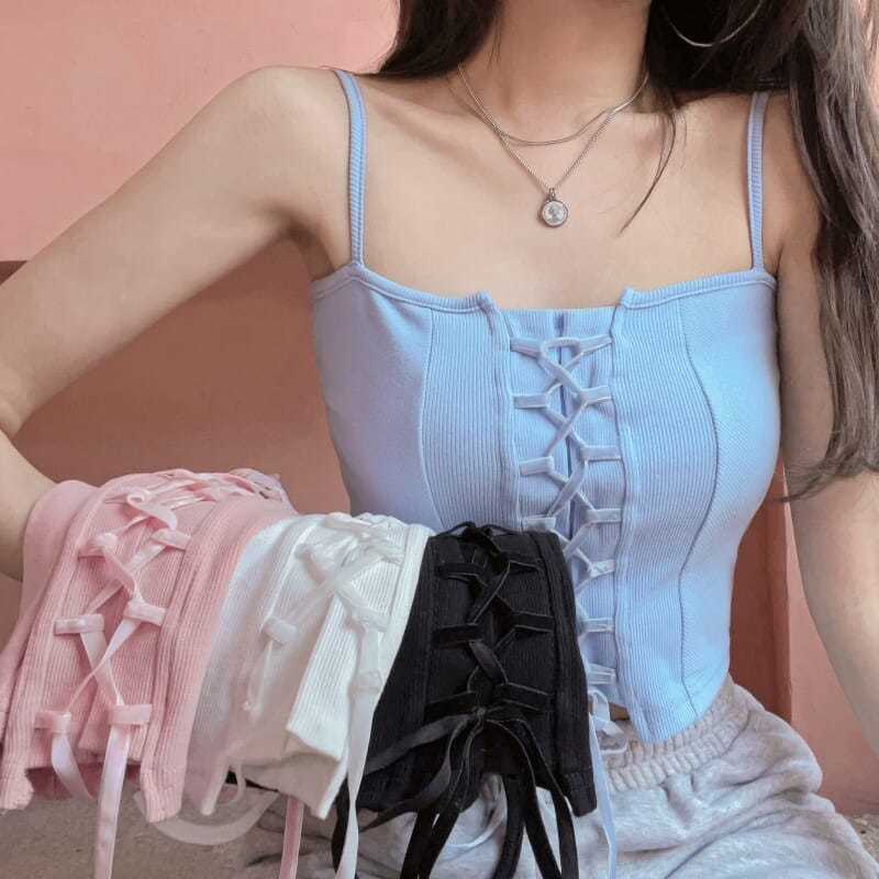 Áo Hai Dây Dáng Ngắn Thời Trang Cho Nữ
