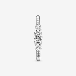 Clear Three-Stone Ring Zircon Ring