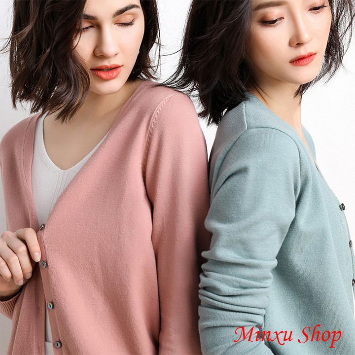 Áo Khoác Cardigan Dáng Dài Áo Len Nữ Hàn Quốc Dài Tay Minxu Shop - Lên Phom Nhẹ Nhàng, Sang Trọng (Mã CD) | BigBuy360 - bigbuy360.vn