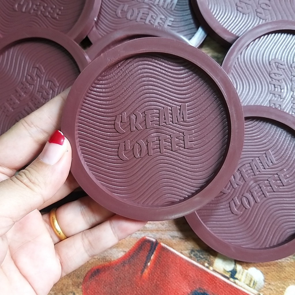20 Miếng Đế Lót Ly Nhựa Màu Nâu