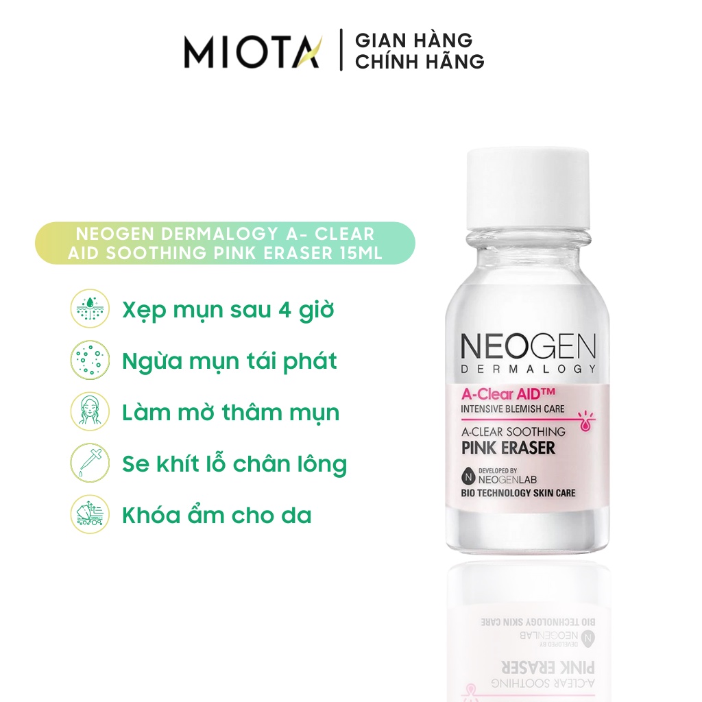 Chấm Mụn 2 Lớp Xẹp Mụn Sau 4H Neogen Dermalogy A-Clear Aid Soothing Pink Eraser 15ml