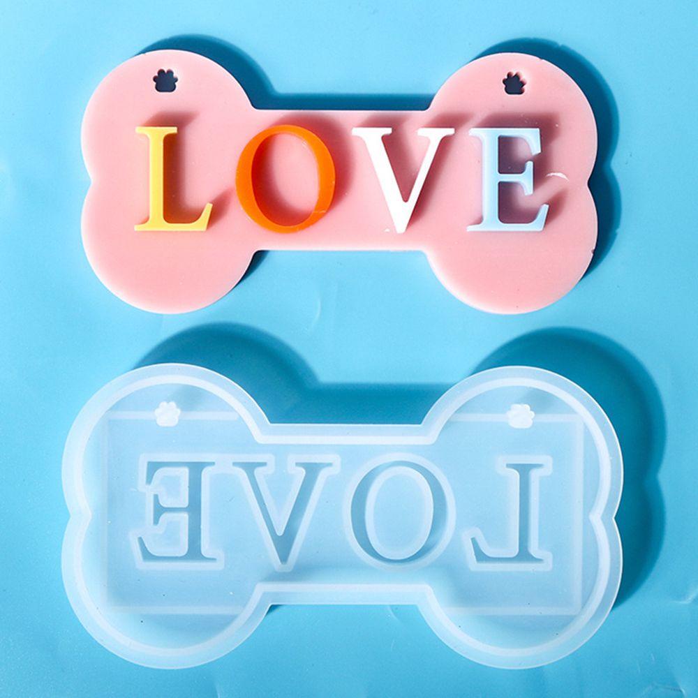 Bộ Chữ Love Và Ngôi Nhà FOREVER Dog DIY|Khuôn Silicone Làm Trang Sức Hình Biển Báo Cửa