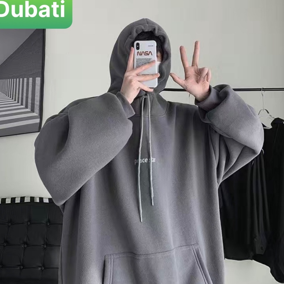 ÁO HOODIE NAM NỮ, ÁO KHOÁC NỈ IN HÌNH CHỨ PEACE STAR FROM RỘNG DÀI TAY SANG CHẢNH VIP - DUBATI FASHON