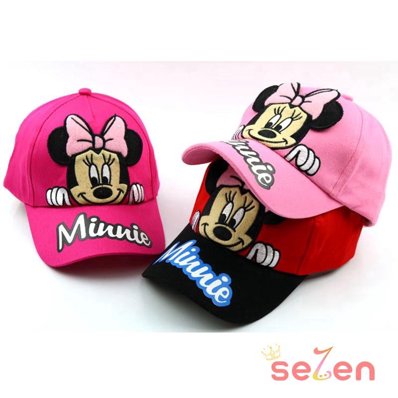 Nón phối lưới họa tiết chuột Mickey/Minnie dễ thương cho bé